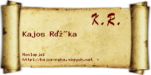Kajos Réka névjegykártya
